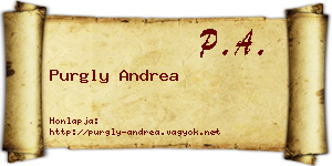 Purgly Andrea névjegykártya